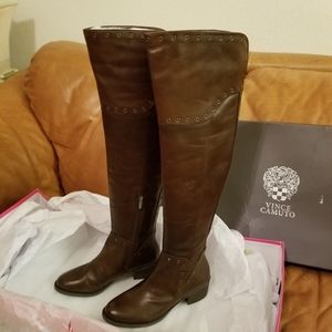Vince Camuto Brown Over-the-Knee Leather Boots
